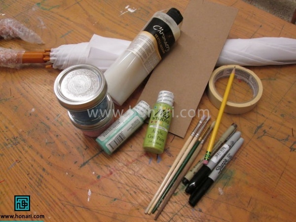 آموزش نقاشی روی پارچه چتر