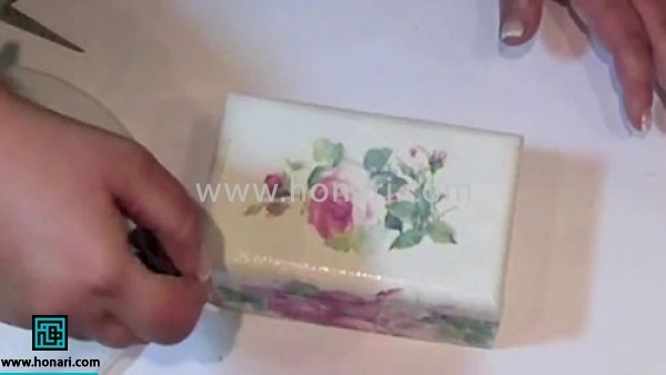 اموزش جعبه با طرح گل رز