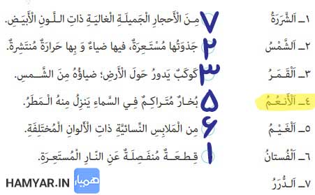 جواب تمرین صفحه ۱۱ درس اول عربی دهم