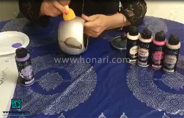  آموزش تكنيكی زيبا با رنگهای مولتی سورفيس روی قوری