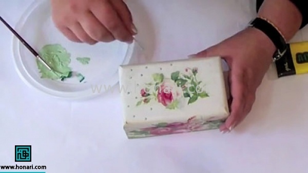 اموزش جعبه با طرح گل رز