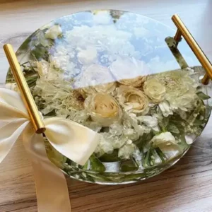 مدل سینی رزینی با گل خشک