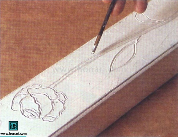 ساخت جعبه قلم با طرح گل رز