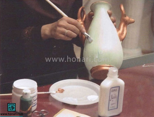 تزیین گلدان سفالی