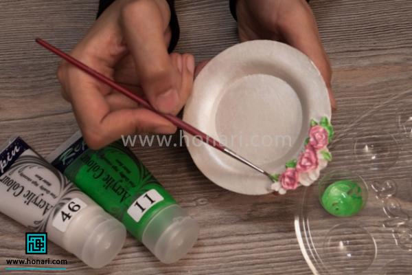 اموزش رنگ آمیزی زیرلیوانی پلی استر