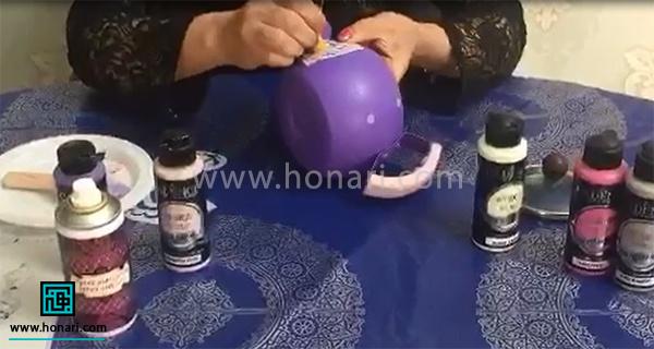  آموزش تكنيكی زيبا با رنگهای مولتی سورفيس روی قوری