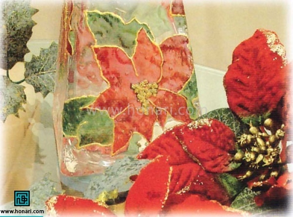 تزیین گلدان با دکوپاژ و بیدوسفر