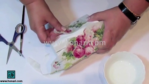 اموزش جعبه با طرح گل رز
