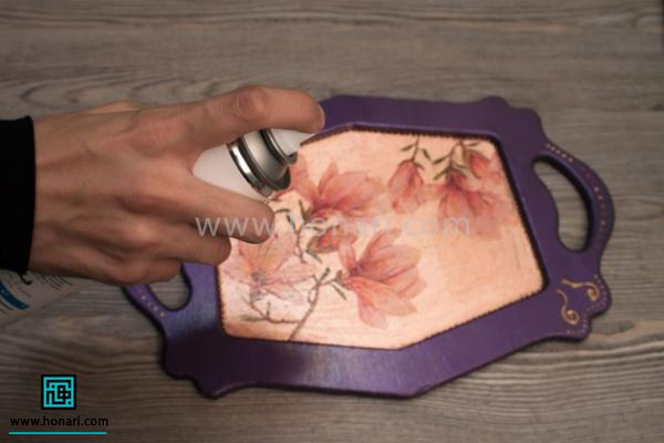 سینی چوبی ورق طلا