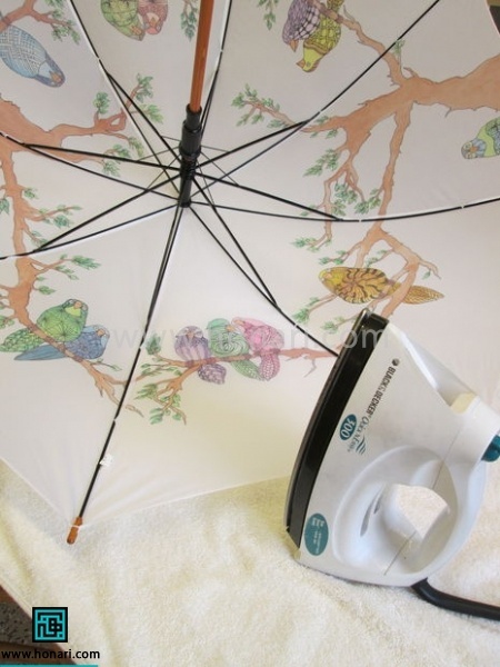 آموزش نقاشی روی پارچه چتر