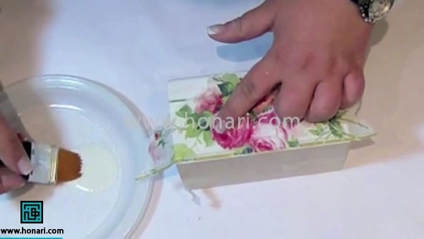 اموزش جعبه با طرح گل رز