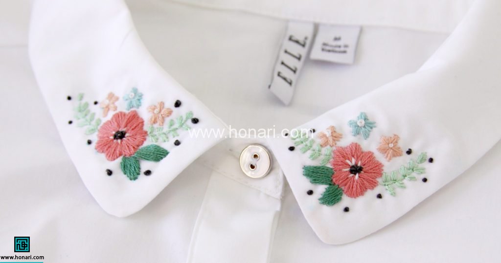 آموزش گلدوزی روی لباس