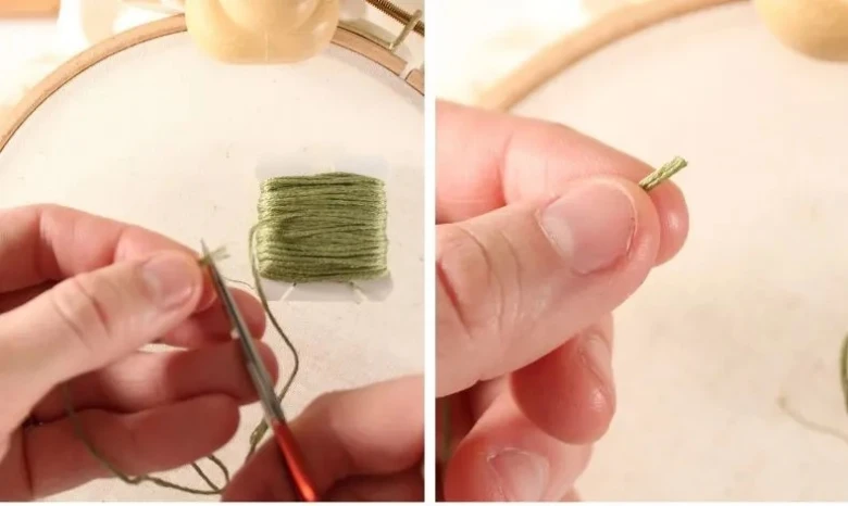 آموزش نخ کردن سوزن در گلدوزی