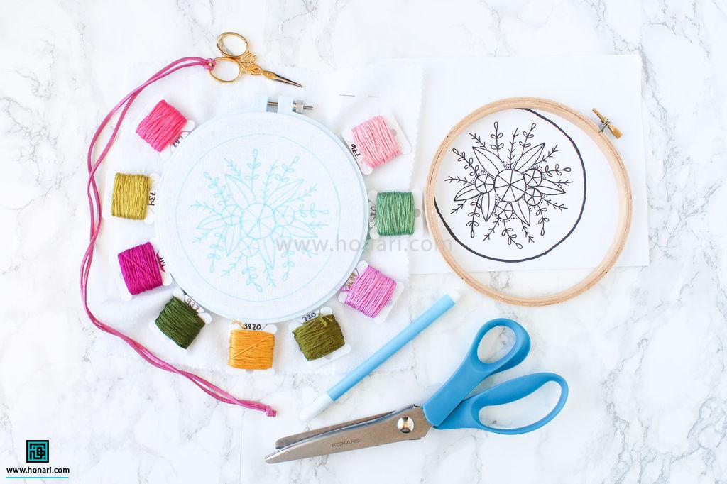 وسایل مورد نیاز برای آموزش گل عنکبوتی