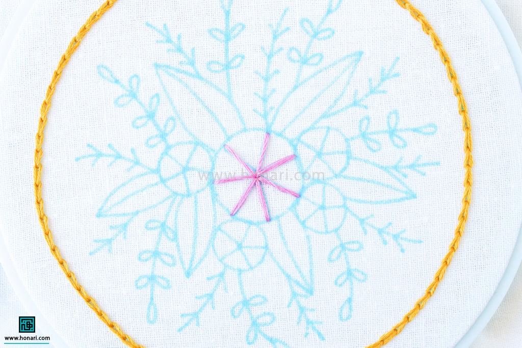 آموزش گل عنکبوتی گلدوزی