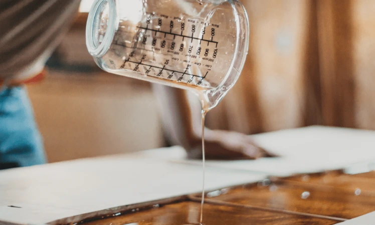 mixed resin and hardner