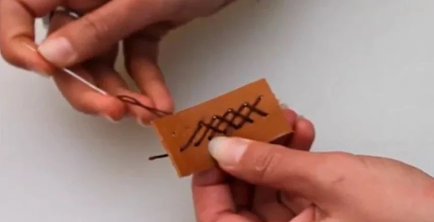 دوخت حصیری روی چرم