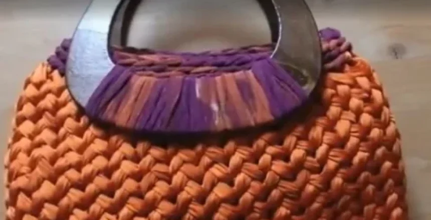 آموزش بافت سبد تریکو با کفی چوبی